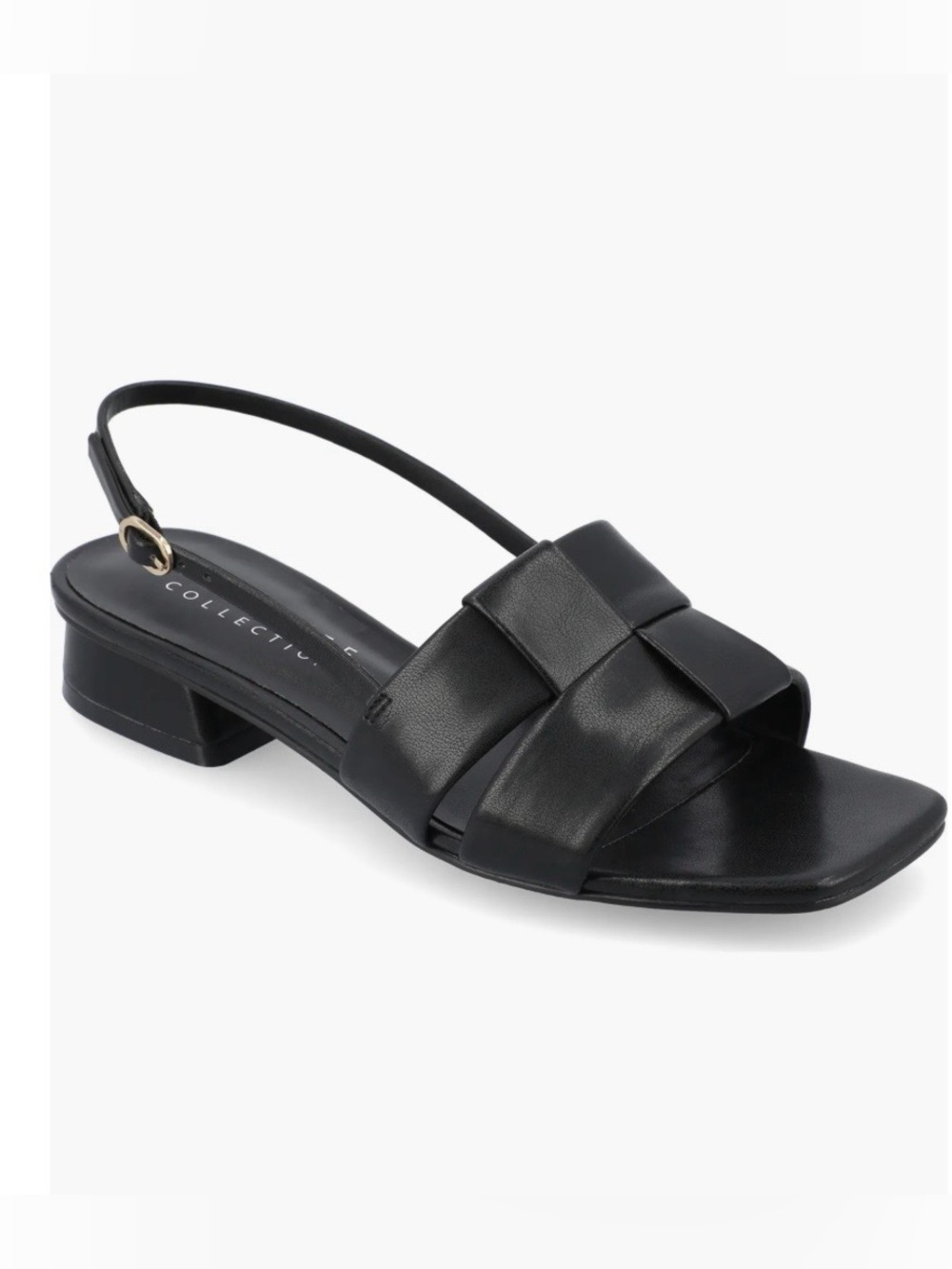 Journee Collection Tabatha Sandal Black, Block 1” Heel; NWT, Sz. 9.5M